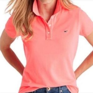 Vineyard Vines Classic Pique Coral Sand Polo